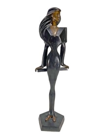 David Fisher Woman Bronze Statue, unsigned