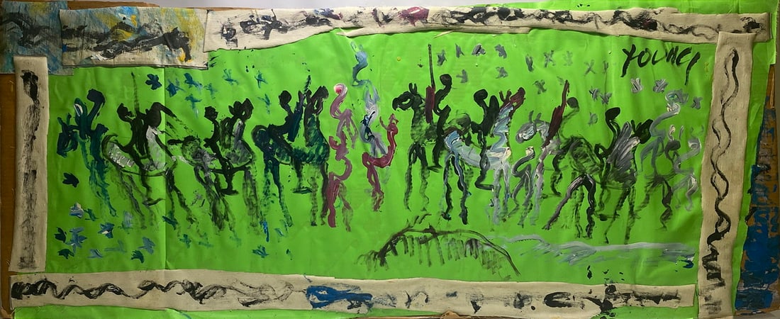 Purvis YOUNG (1943-2010) American Painting: Purvis YOUNG (1943-2010) American Painting. 20 1/4 x 49 in.Good condition. Local Pick up call one day before to make an appointment. TO SHIP THIS ITEM IN USA OR INTERNATIONAL, PLEASE CONTACT THE SHIPP