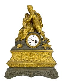 Late 19th C French Bronze Mantel Clock