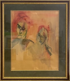 Vintage Watercolor Painting, Illegible Signature