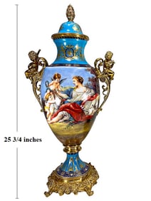 Large French Porcelain & Bronze Urn