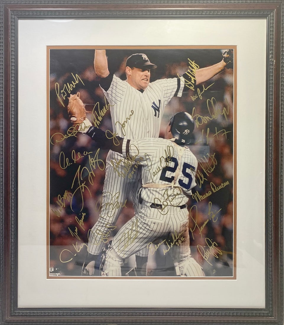 NY Yankees Signed Championship Poster (1 of 7)
