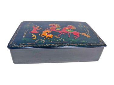 Vintage Russian Hand Painted Box, signed