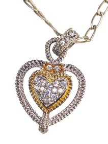 Sterling 925 & Glass Heart Necklace