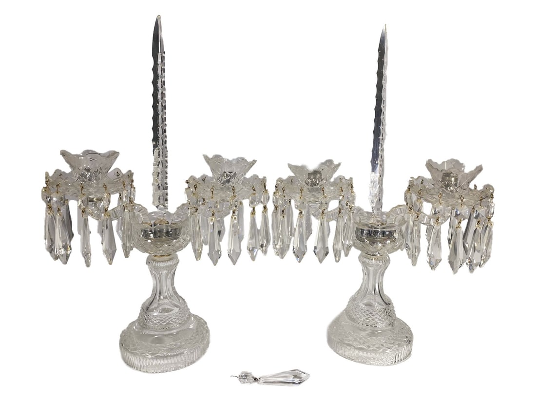 Vintage Pair of Bohemian Crystal Candelabras (1 of 6)