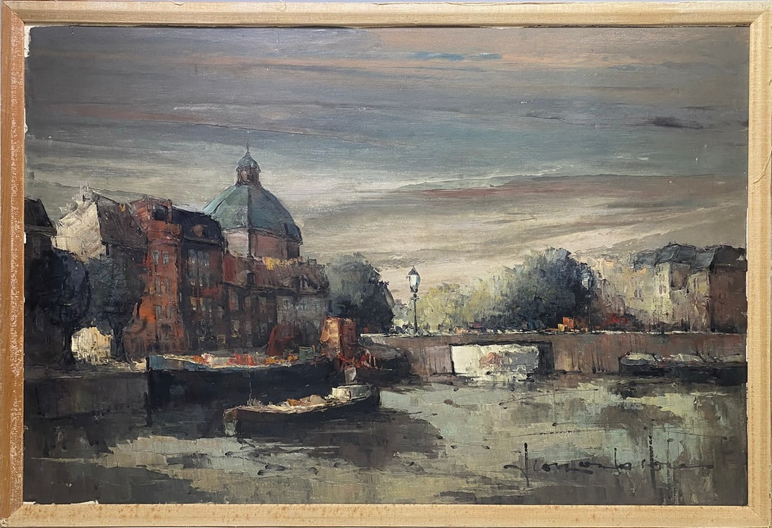 Leon CORBEAU (1936) French Oil on Canvas: Leon CORBEAU (1936) French Oil on Canvas. 25 1/2 x 37 1/2 in framed.Good condition. Local Pick up call one day before to make an appointment. TO SHIP THIS ITEM IN USA OR INTERNATIONAL, PLEASE CONTACT 