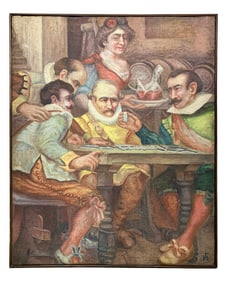 Antique Oil on Canvas Painting, signed
