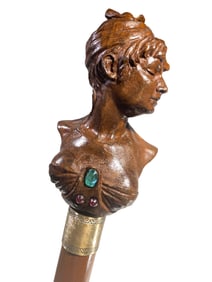 Sterling 925 & Wood Walking Stick