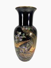 Probably Kutani hand Painted Porcelain Vase