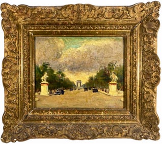 S. DOMINIQUE (XX) French Oil on Wood Paris Painting