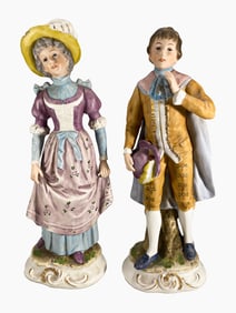 Vintage Pair of Bisque Figures