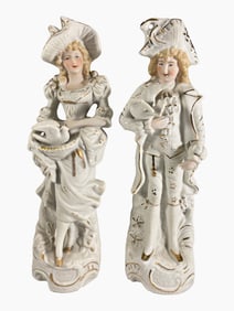 Vintage Pair of Bisque Figures