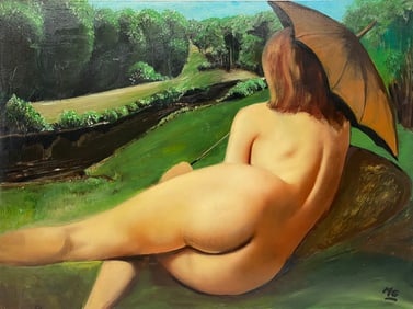 Marc Olivier GREGOIRE (1897-1991) French Nude Oil on Masonite