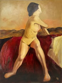 Marc Olivier GREGOIRE (1897-1991) French Nude Oil on Masonite