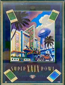 Celebrating 75 Years of NFL Super Bowl Poster