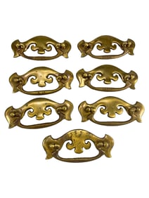 Set of 7 Brass Furniture Handles