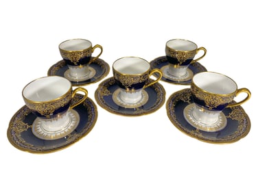 Theodore Haviland, Limoges Set of 5 Porcelain Cups