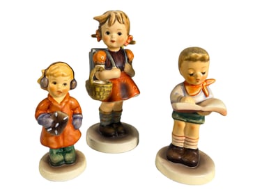 3 Goebel, Hummel, West Germany Porcelain Fig