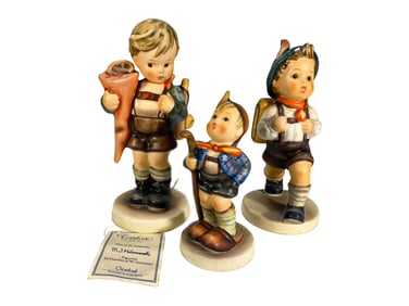 3 Goebel, Hummel, West Germany Porcelain Fig