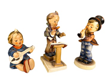 3 Goebel, Hummel, West Germany Porcelain Fig