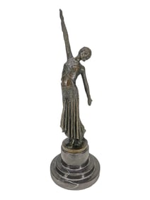 After C.H. Chiparus Bronze & Marble Statue