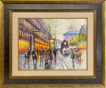 Edouard Cortes, 1960 Winter Times Watercolor or Print