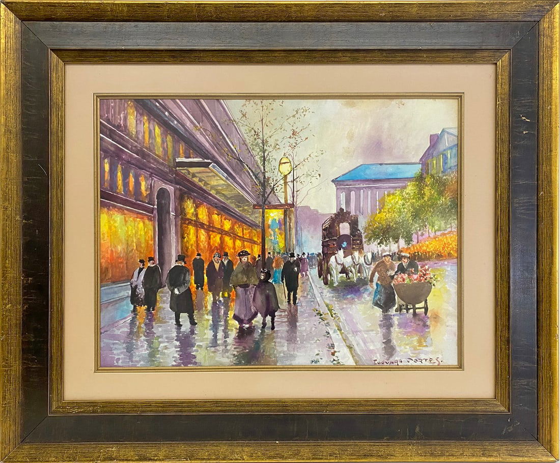 Edouard Cortes, 1960 Winter Times Watercolor or Print: Edouard Cortes, 1960 Winter Times Watercolor or Print. 28 1/4 x 34 1/4 in with frame. 16 3/4 x 22 1/2 in without frame.Good condition. Local Pick up call one day before to make an appointment. TO SHIP