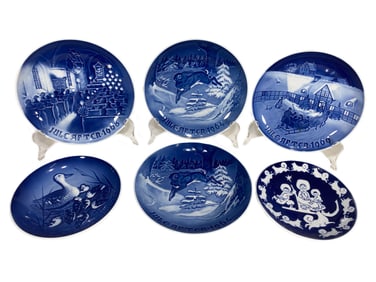 6 Bing & Grendahl Copenhagen Christmas Porcelain Plates