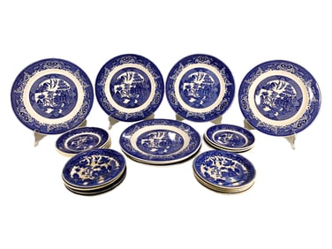 21 Willow Ware by Royal China Porcelain Plates
