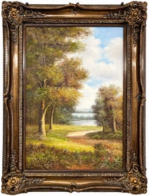 Oil on Canvas Landscape Painting, signed