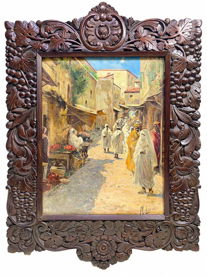 Antique Orientalist Oil on Canvas, sign. M. LEROY (1 of 5)