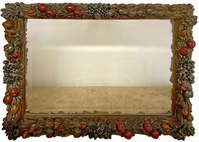 Vintage Fruits Molded on the Frame Wall Mirror