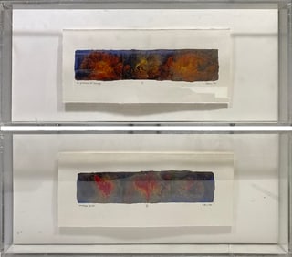 Signed Schur 2 oil on Paper in Acrilyc Box Frame