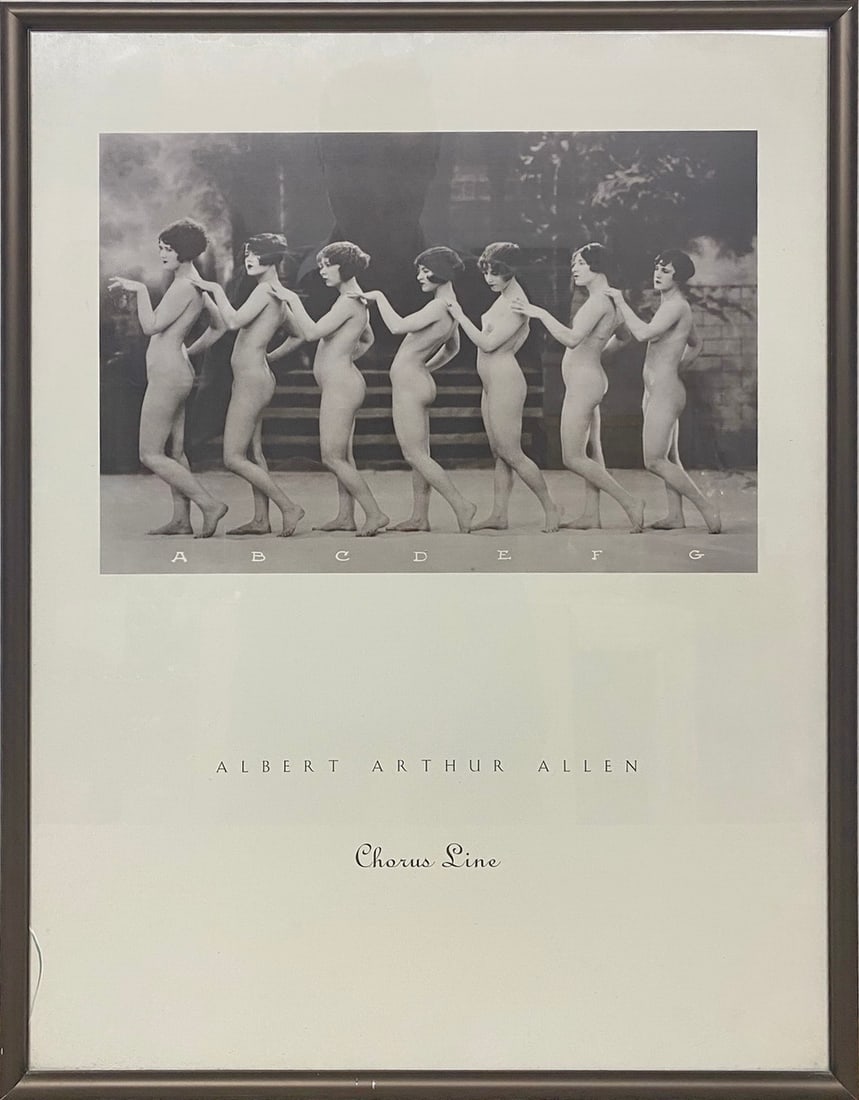 Albert Arthur Allen Chorus Line Nude Photo Print: Albert Arthur Allen Chorus Line Nude Photo Print. 24 1/4 x 18 1/4 x 1 1/4 in.Front glass damaged. Local Pick up call one day before to make an appointment. TO SHIP THIS ITEM IN USA OR INTERNATIONAL, P