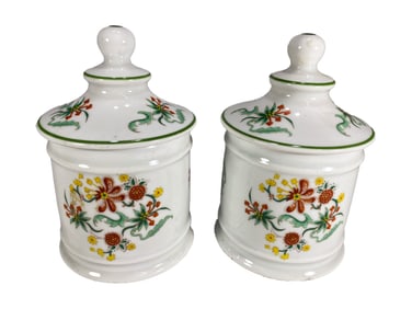 2 Limoges, France Porcelain Jars