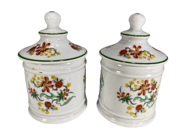 2 Limoges, France Porcelain Jars