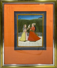 Vintage Indian Gouache Painting