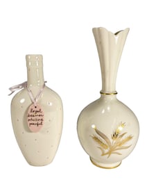 2 Lenox Cream Porcelain Vases