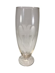 Vintage Etched Eagle Masonic Glass Goblet