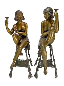 After Fernando de LUCA Pair of Bronze Statue Repro