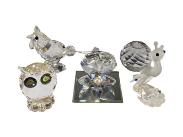 5 Swarovski Mini Animals Crystal Fig