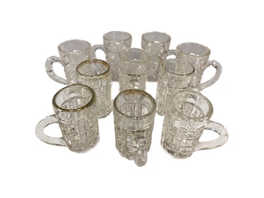 10 Different Miniature Glass Beer Steins