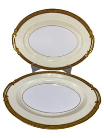 2 Noritake, Japan Goldkin Porcelain Trays