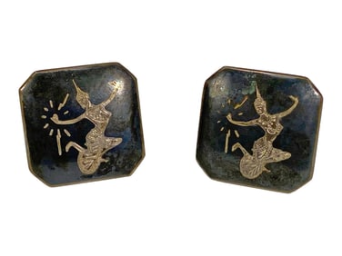 Vintage Siam Sterling Silver Goddess Earings