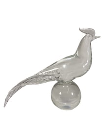 Murano Pheasant Art Glass Fig, signed