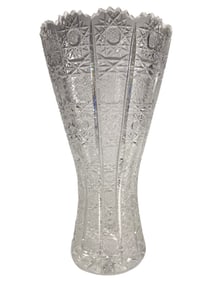 Bohemian Czech Clear Crystal Vase