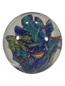 Vintage Aquarium Art Glass Paperweight