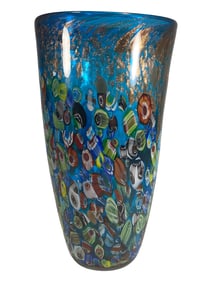 Italian Millefiori Art Glass Vase