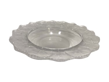 Lalique, France Honfleur Frosted Crystal Plate