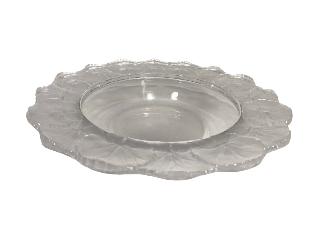Lalique, France Honfleur Frosted Crystal Plate (1 of 5)